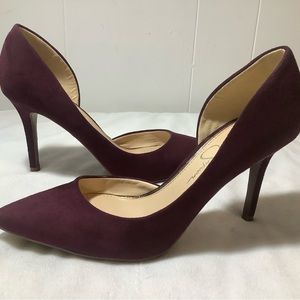 Jessica Simpson Burgundy VelvetHigh Heels size 7 M